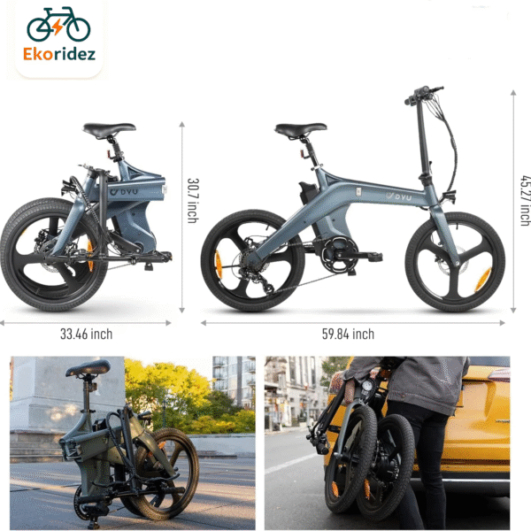Vélo Électrique Adulte Pliable 250W | 36V 10Ah | EkoRidez | 20 Pouces – Urbain & Compact 5